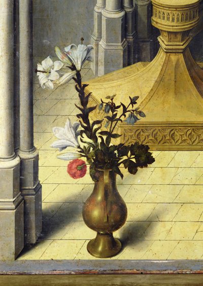 Jarrón de flores. c.1445 (detalle) de Master of the Aix Annunciation